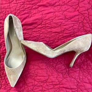 Beige Suede Heels
